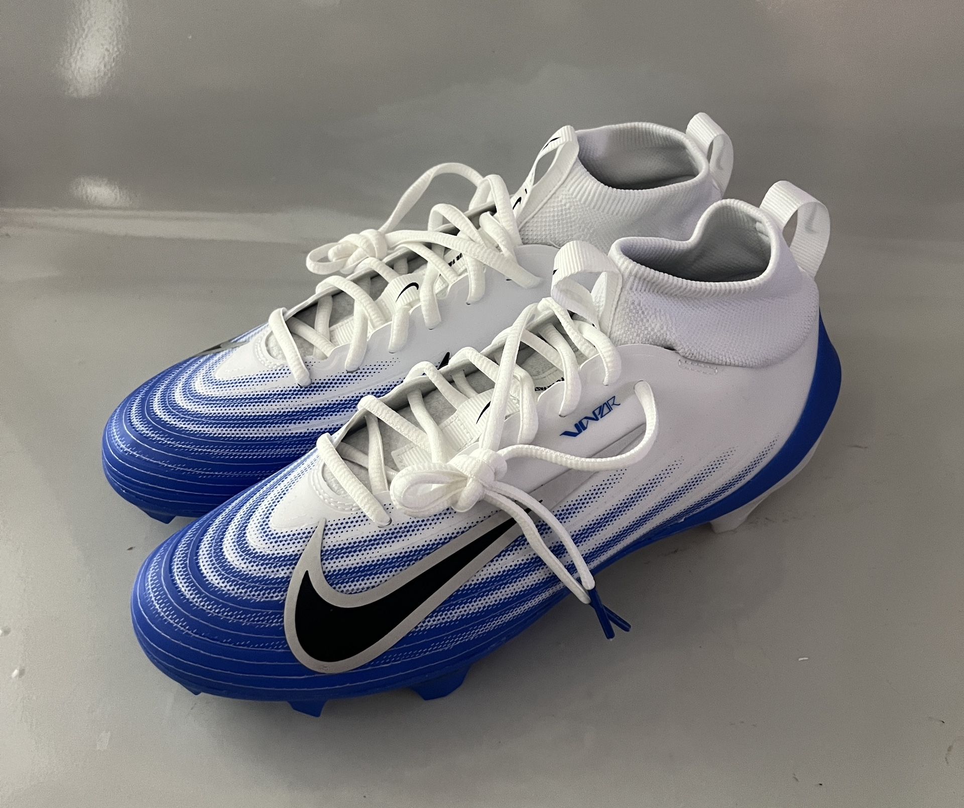Nike Zoom Air Vapor Pro 1 Football Cleats White Blue FB3298-101 Men’s Size 9