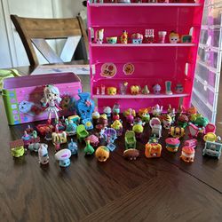 huge lot of shopkins with sushi girl and collection case