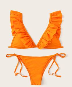 Orange Ruffle Bikini