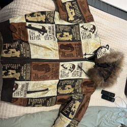 Leather Patchwork Tupac Winter Coat