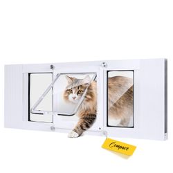 Cat Door for Sliding Window – 4-Way Lock, Easy Install