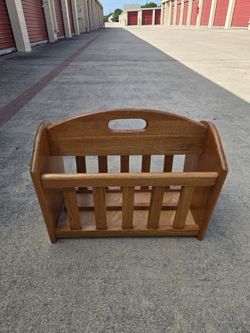Solid Oak Wood Magazine Rack