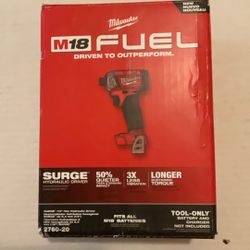 Brand New Milwaukee M18 Surge Fuel Brushless 1/4” Impact Driver ( Tool Only ).     130 Firm on Price.     130 Firme en Precio.