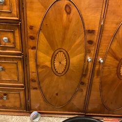 Absolutely stunning, ornate hand carved dresser/cabinet, impeccable condition solid wood throughout