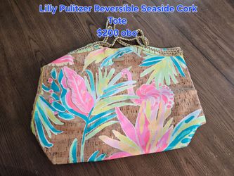 Lilly Pulitzer Reversible Seaside Cork Tote