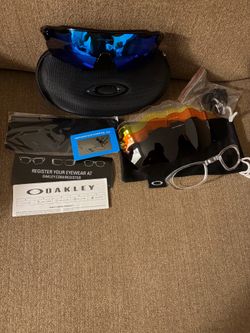 Blue Oakley radar prism sunglasses