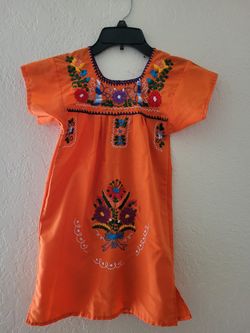 Mexican Embroidered Dress For Girl Size 4-5