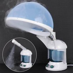 Free 🎁 with purchase -New 2 in 1 Mini Ozone Facial Steamer Hair Steamer, Blue White