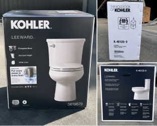 KOHLER Leeward Complete Solution 2-Piece Elongated Toilet – NEW IN BOX