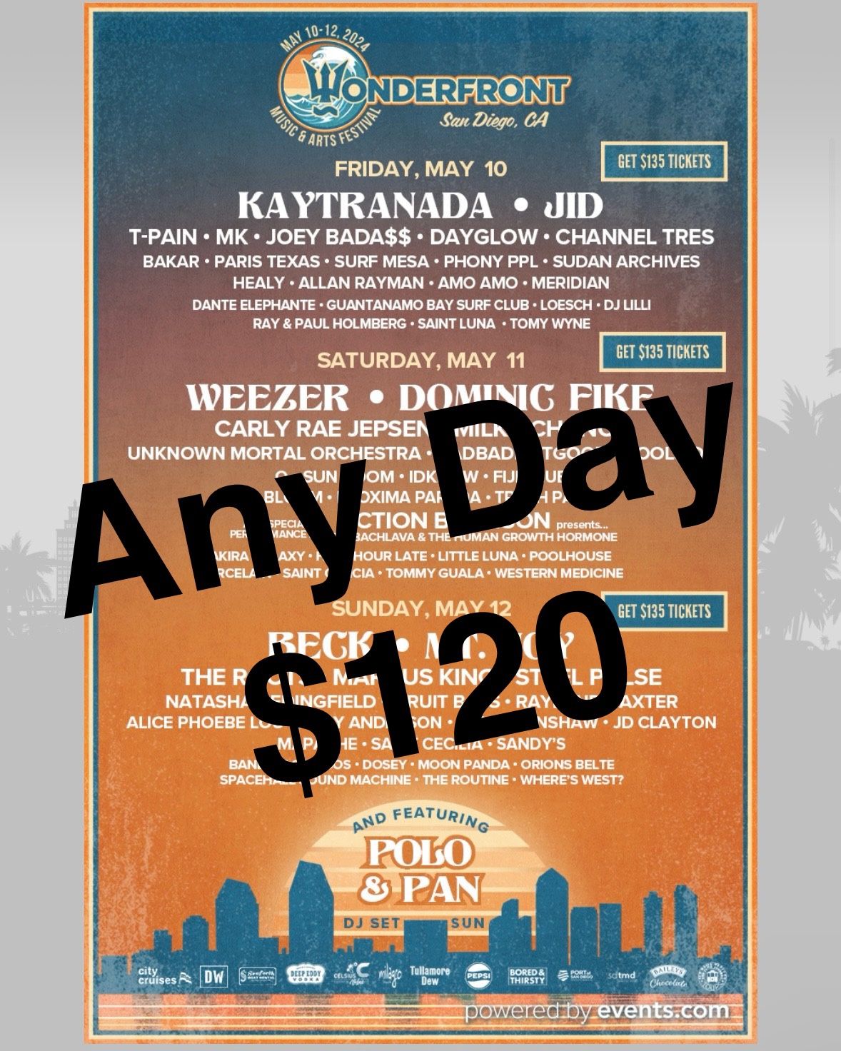 Wonderfront Festival Day Ticket for Any Day