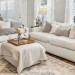 Three Piece Linen Living Room Set