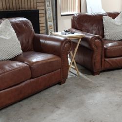  Lighter Brown Leather Couches