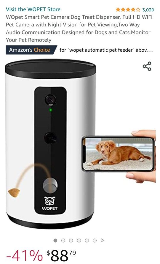 Wopet Intelligent Dog Camera With Treat Dispenser