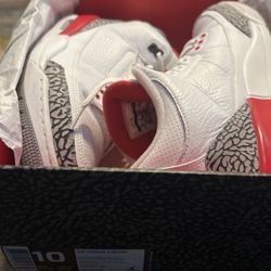 Air Jordan Retro 3 White/Red  Size 10