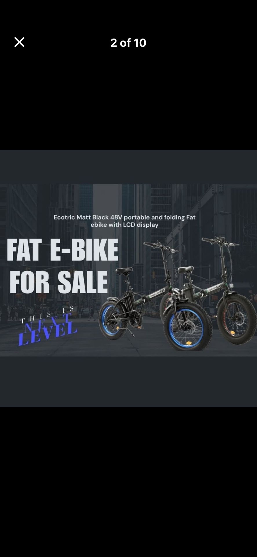 Ecotric Cheetah E-Bike 48V 13AH 500W 20 MPH 20" Fat Tire with Suspension Fork-Out of Box!!! 23 miles