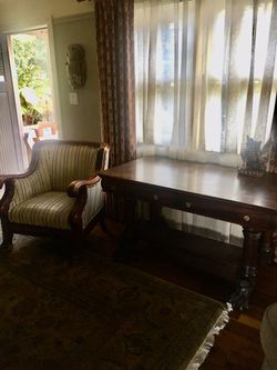 Antique desk and chair.