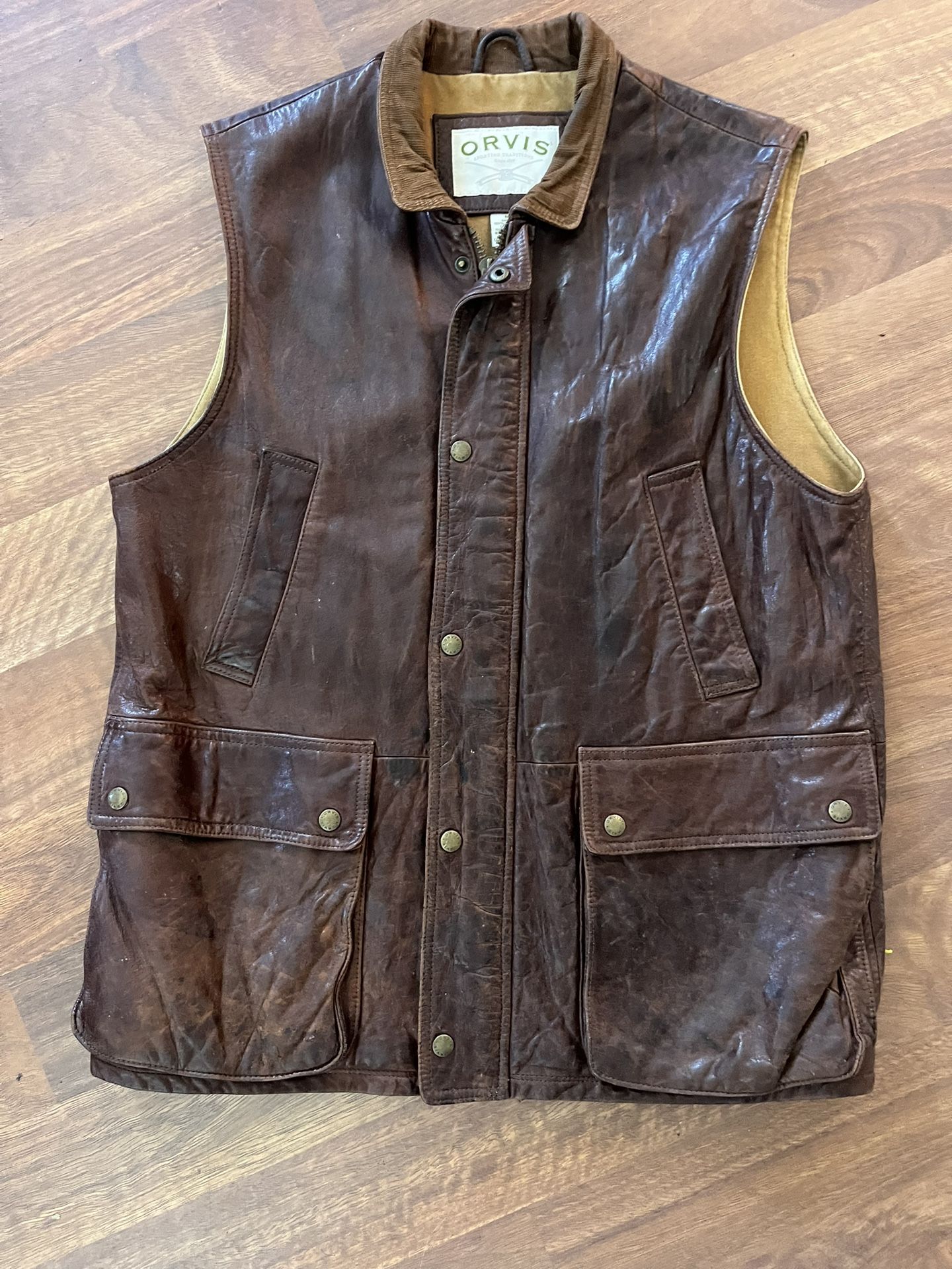 Leather Vest! Vintage Rockstar Or Biker, Looks Great! OBO