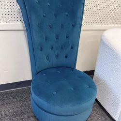 NEW! Gosser 20” Wide Velvet High Back Vanity Chair – Greenish Blue ✨