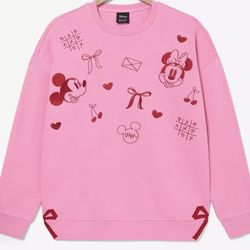 Disney Minnie Mouse Valentines Exclusive Sweater New With Tags Size L