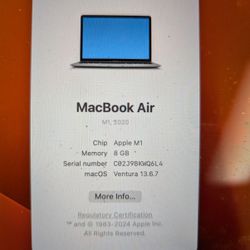 Unlocked Macbook Air M1 8gb Ram And 256gb 
