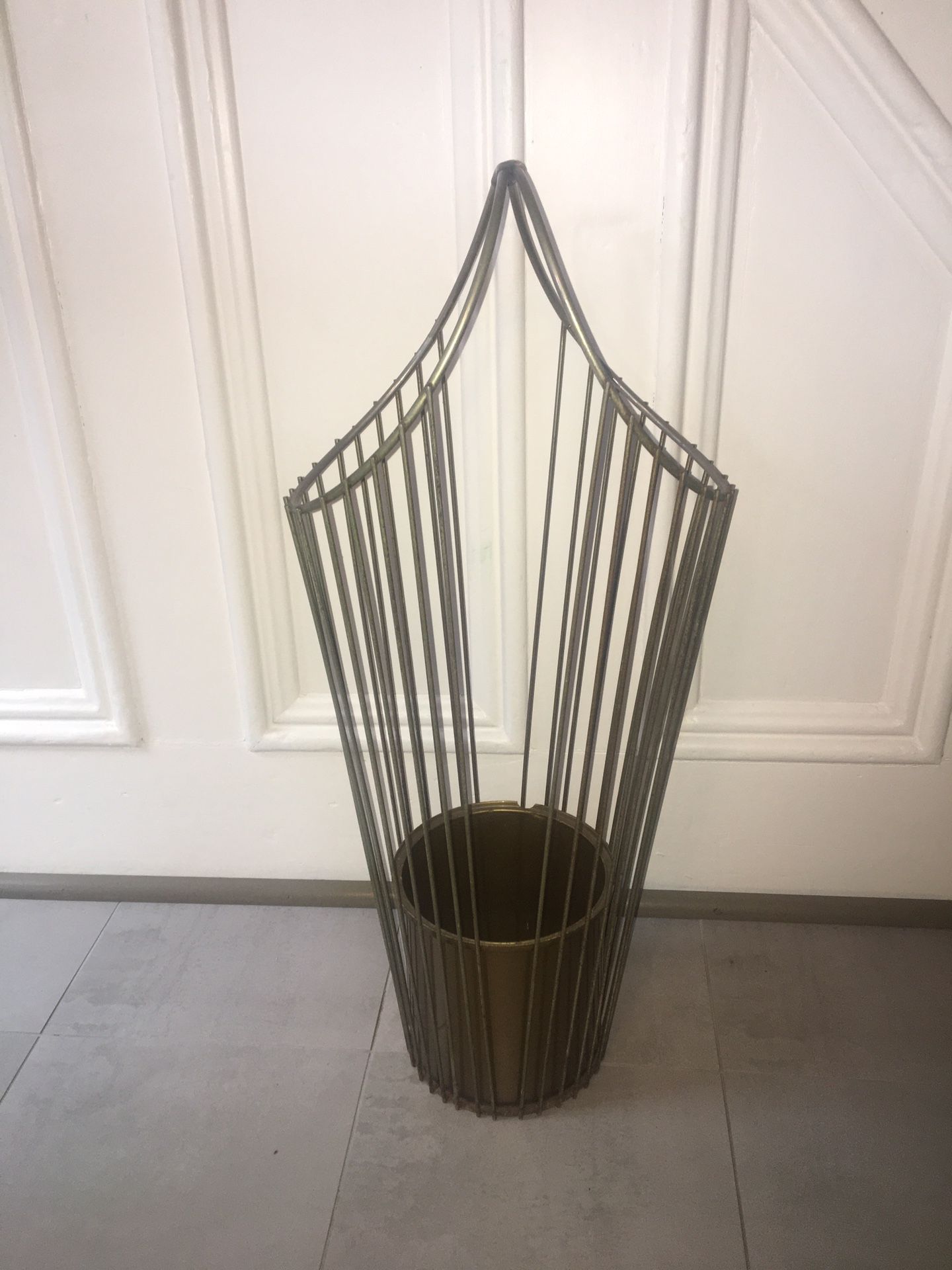 MCM Mathieu Mategot Gold Wire Umbrella Stand Modernist