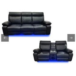 SOFA AND LOVESEAT RECLINERS  ( LED LIGTHS AND BLUETOOTH SPEAKERS)
