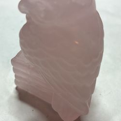 Rose Quartz Owl On A Stack Of Books