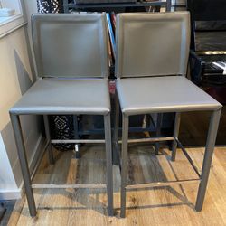 2 Leather Bar Stools