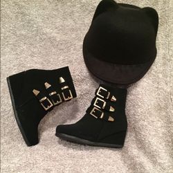 NWOT Child Black Unisex (Boy / Girl; Age 3, 4, 5, 6) Black Cat Ear Hat