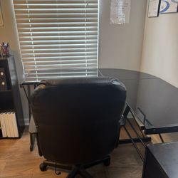 Glass desk & chair for $75