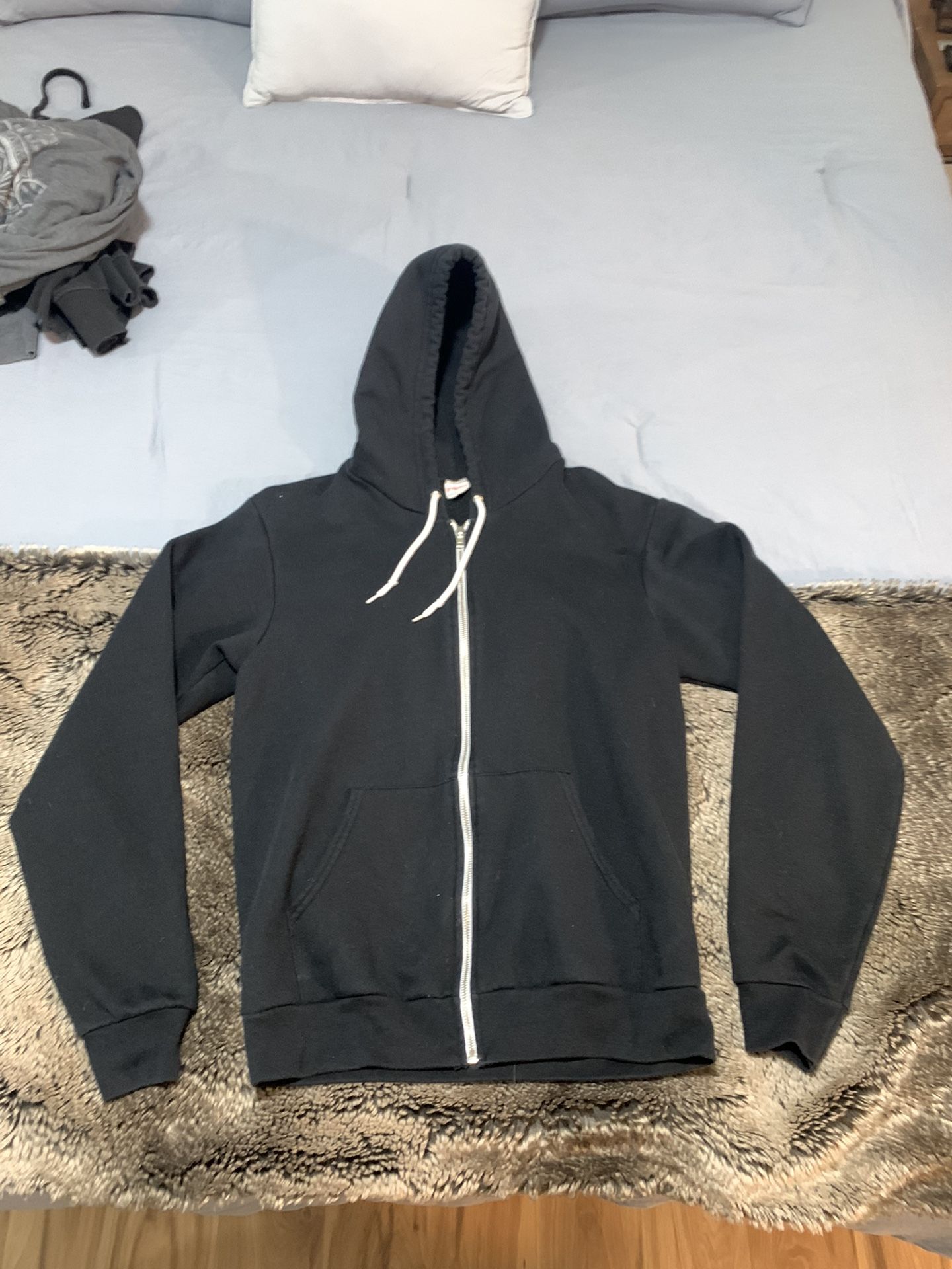 American Apparel Black Zip Up Hoodie Sweatshirt Men’s Size Medium