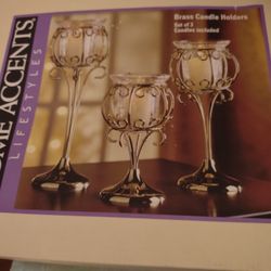 Pretty  Candle Holders Set 3...In The Box