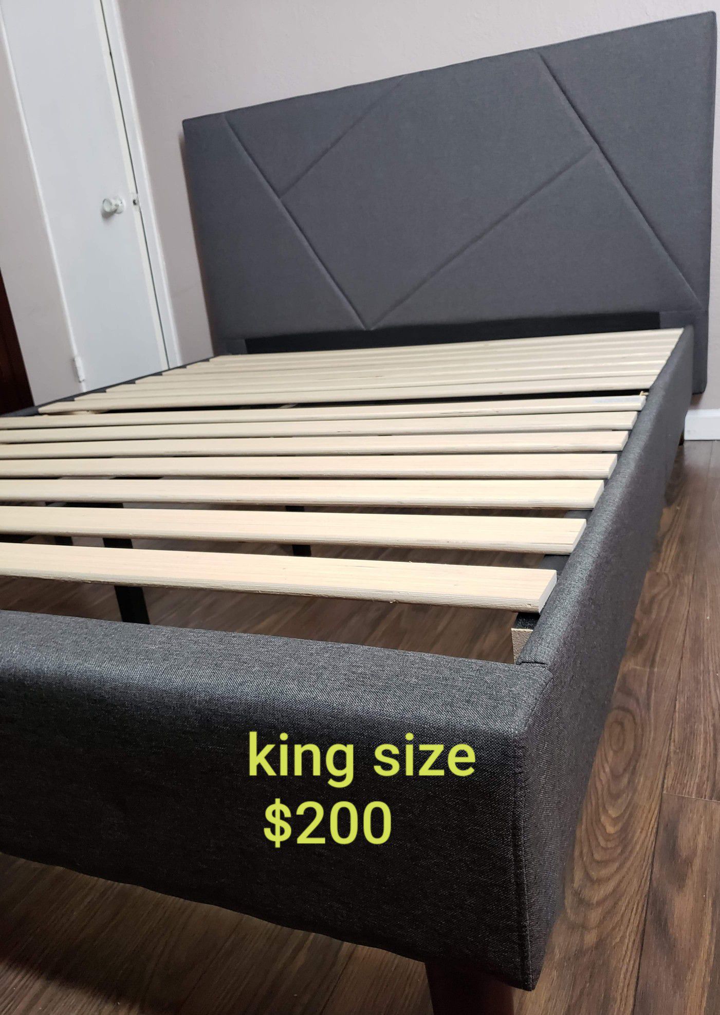 Bed frame king size. Brand new. Free delivery Modesto $200