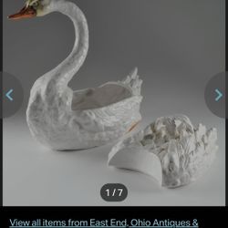 Antique porcelain swan