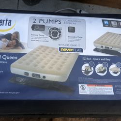 Used Serta EZ Air Mattress with NeverFlat Ac Pump, Queen
