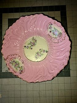Pink vintage retro elegant candy dish ceramic