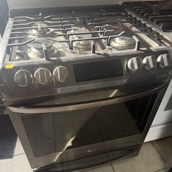 Lg Slide In Gas Range Black Stainless Steel 