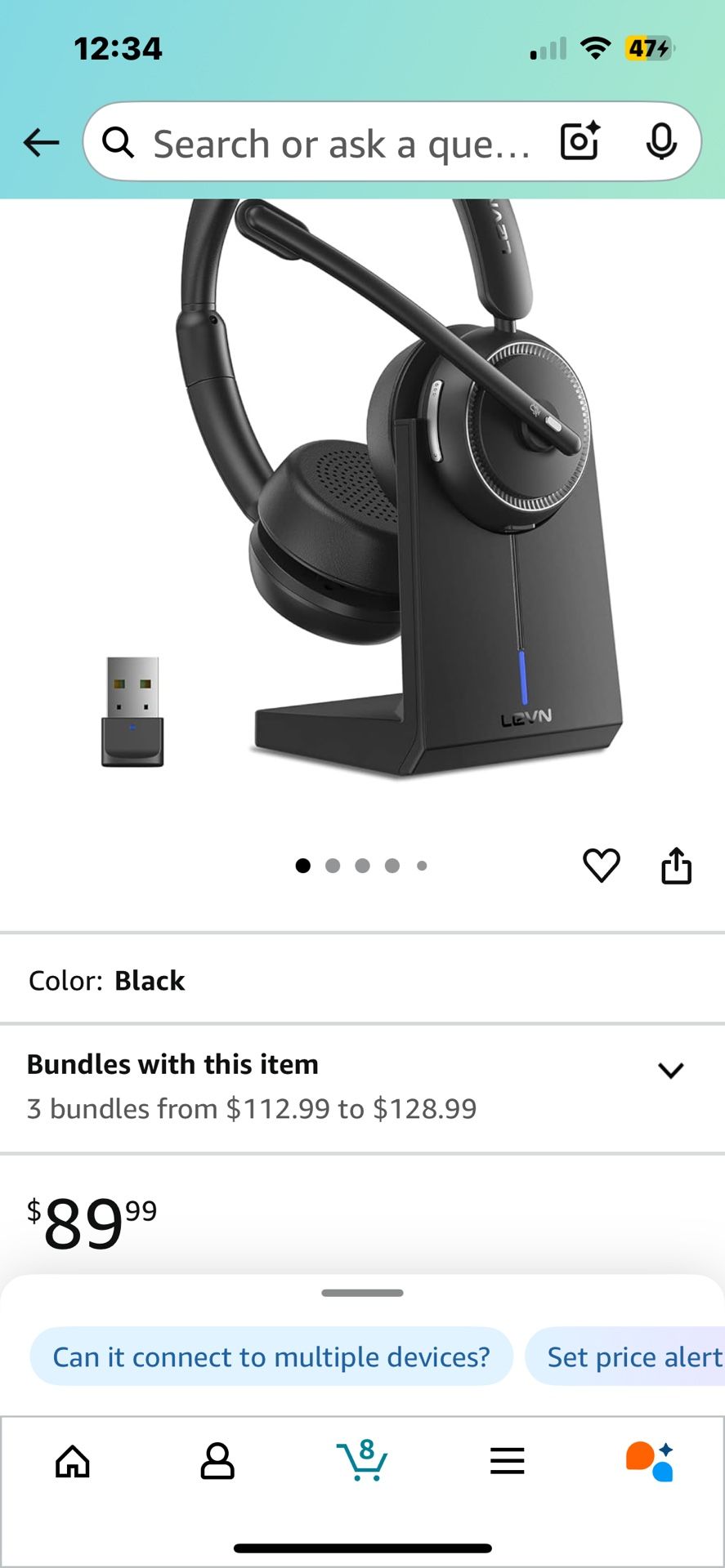 LEVN Wireless Headset with Mic for Work, ),