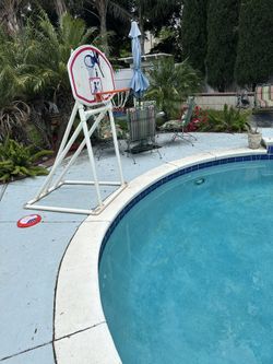 Custom Built Pool Side Basketball Hoop