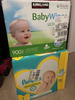 Pamper size 1 and baby wipes