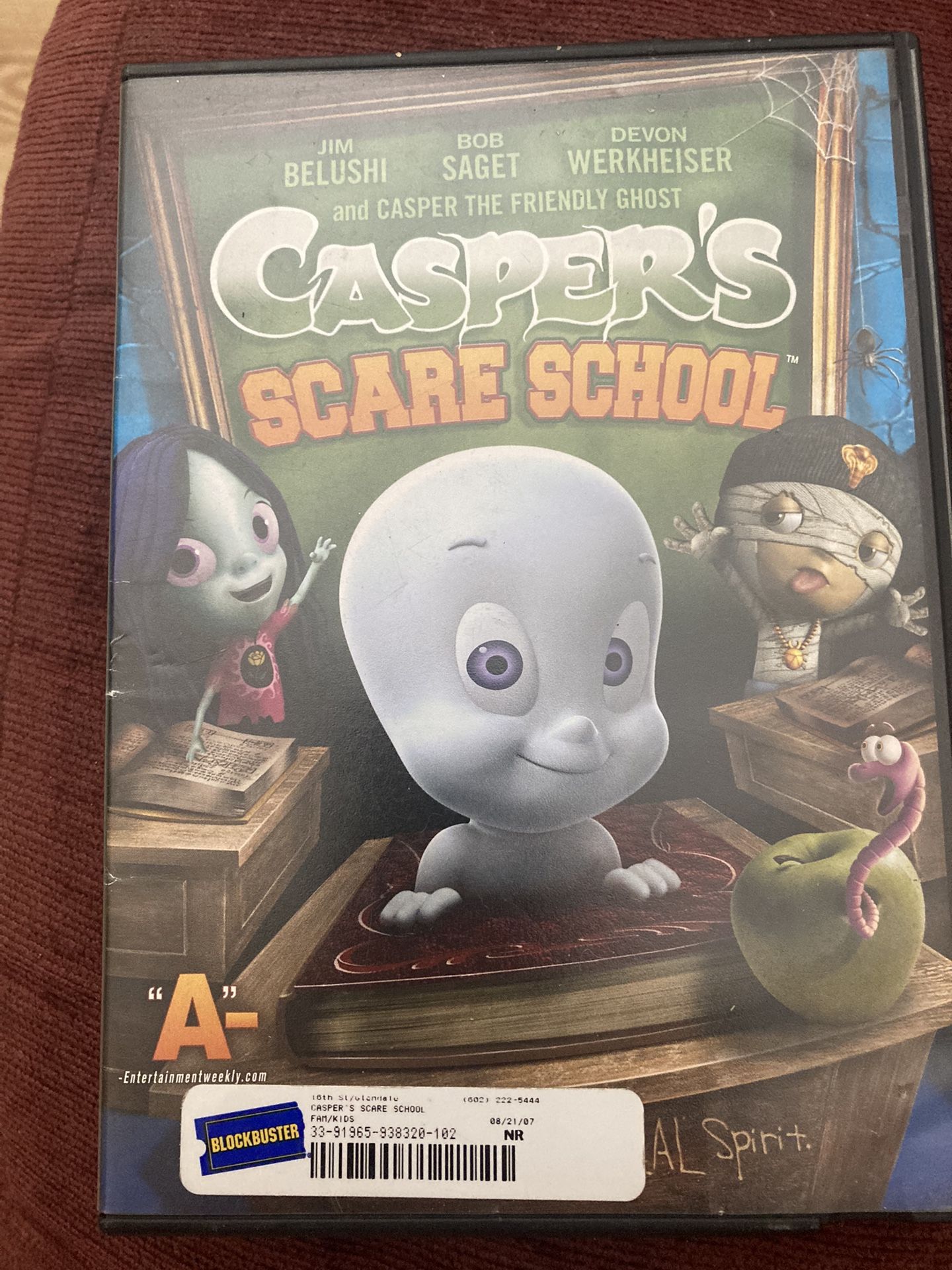 Casper’s Scare School DVD, 2007, Starring Jim Belushi And Bob Saget