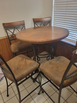 5-Piece Bar Height Dining Set – Table + 4 Chairs