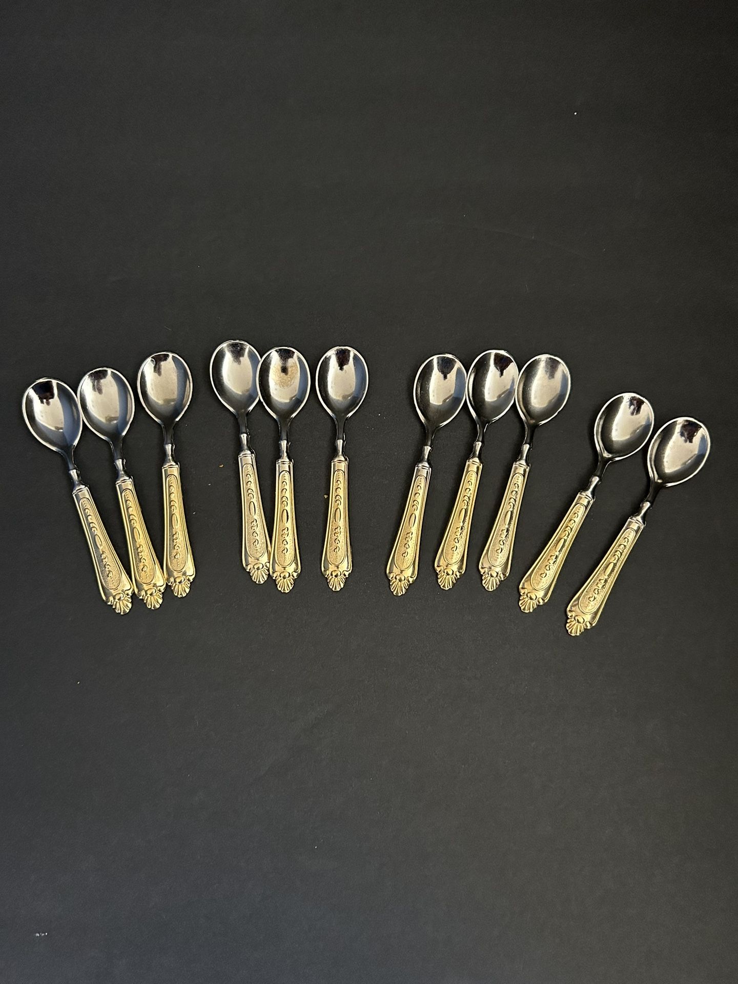 Small Teaspoons with gold plated handles