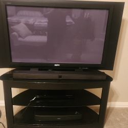 Sanyo 52" TV and Black TV Unit 