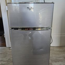 Stainless Steel 3.1 Cubic Feet Mini Fridge With Freezer By Whirlpool 