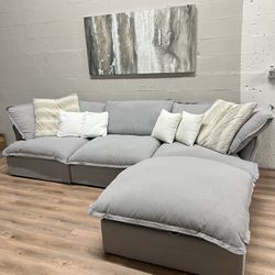 Light Gray Cloud Sectional With Storage (NEW)
