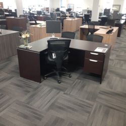 Espresso L-Shaped Desk
