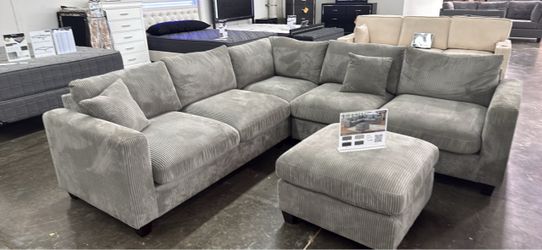 Corduroy couch new in box /light gray , dark gray, green, ivory