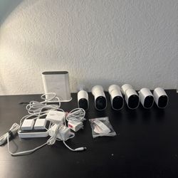 Wireless Arlo Cameras X6, Base Station VMB5000, and Chargers