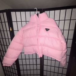 Prada Cropped Pink Puffer Jacket